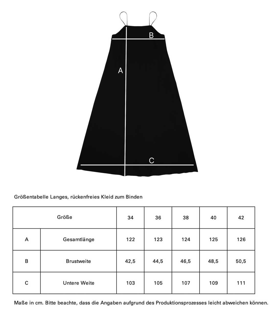 Langes, rückenfreies Kleid zum Binden