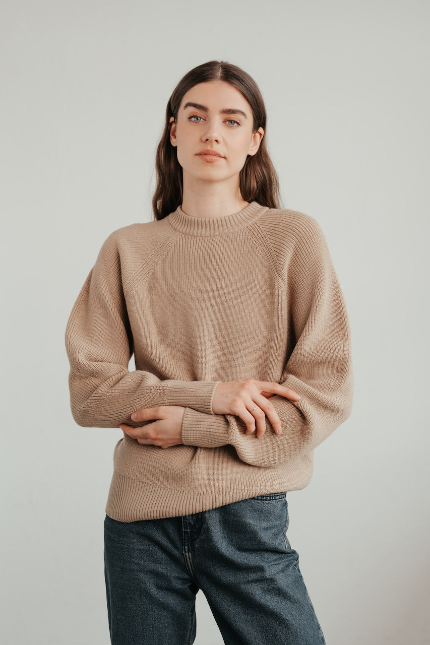 Knitted sweater made of wool (merino) with an oversized fit