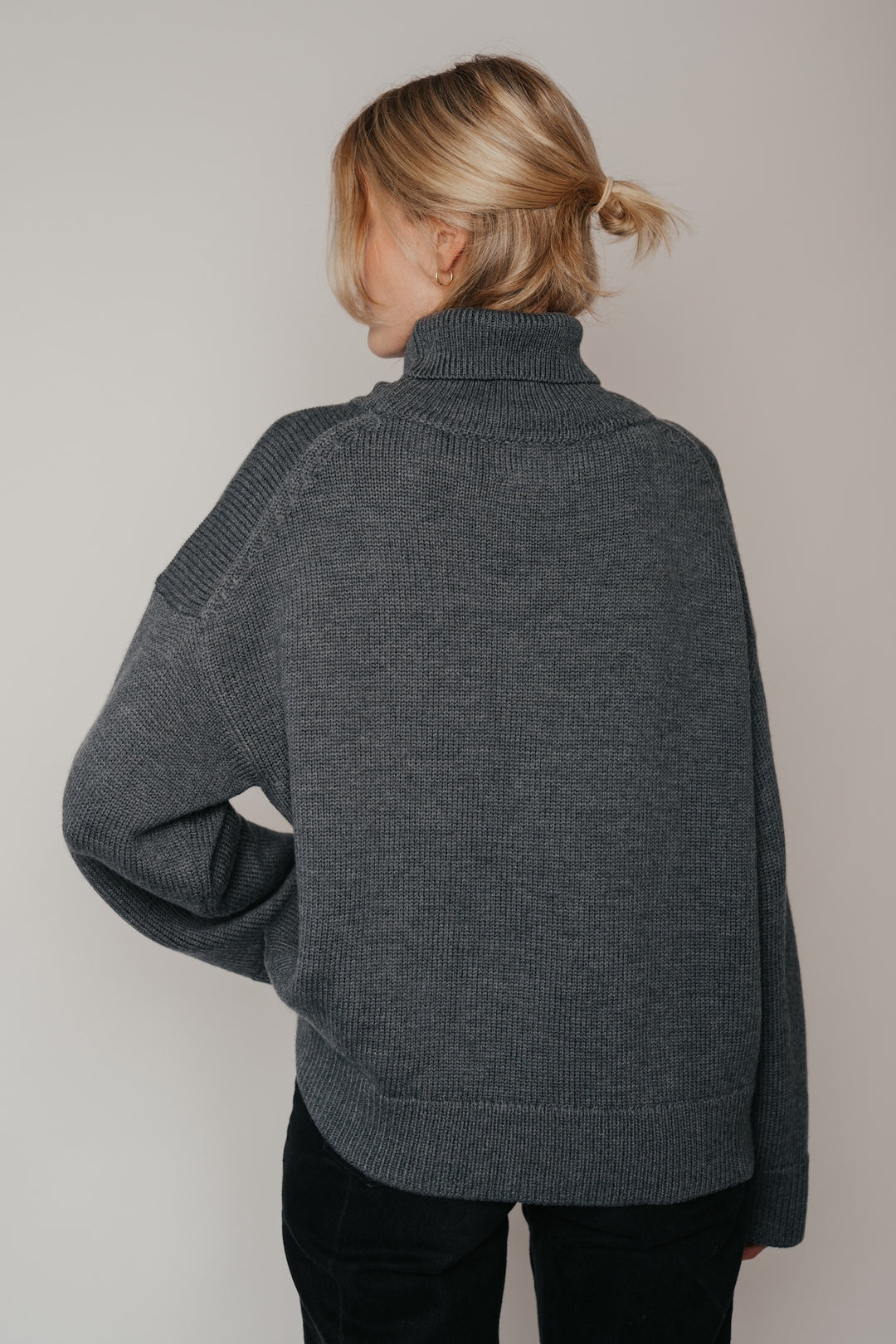 Rollkragenpullover aus Wolle (Merino) mit Oversized-Passform