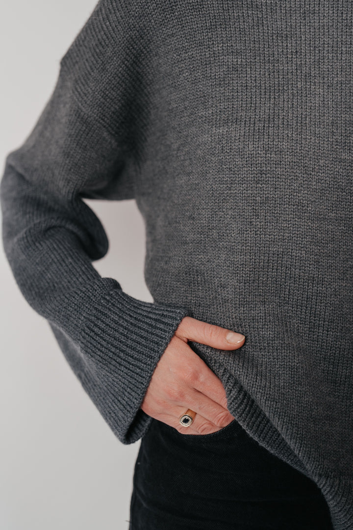 Rollkragenpullover aus Wolle (Merino) mit Oversized-Passform