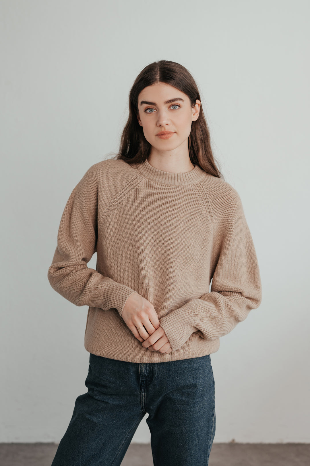 Knitted sweater made of wool (merino) with an oversized fit