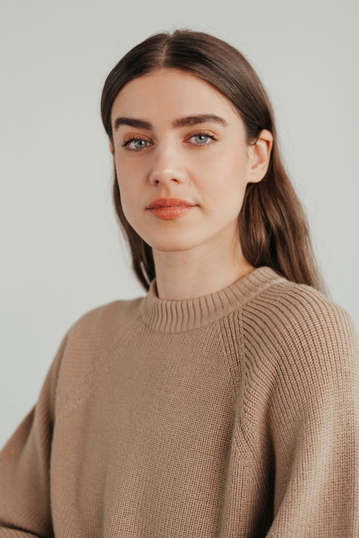 Knitted sweater made of wool (merino) with an oversized fit
